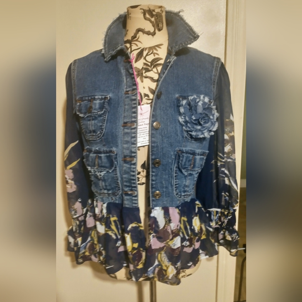 Floral Denim Jean Jacket
